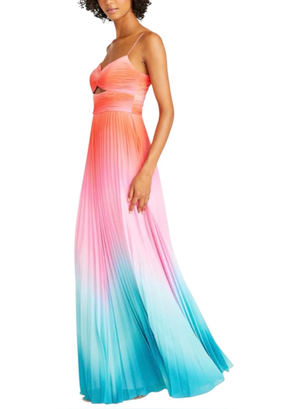 NWT AMUR Emmett Pleated Gown in Ombre Sunset Dress Size 2 - Picture 5 of 13